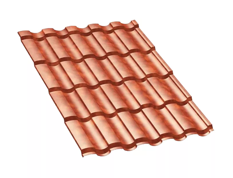 Металлочерепица Монтекристо-SL CLOUDY 0.5 мм Anticato Терракотовый купить в краснодаре