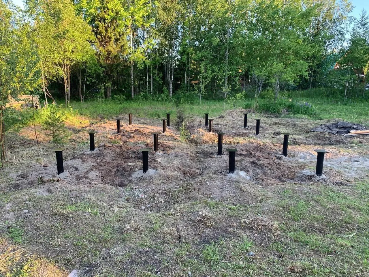 Комплект фундамента на сваях d89х2500мм для бани/веранды с оголовками купить в краснодаре