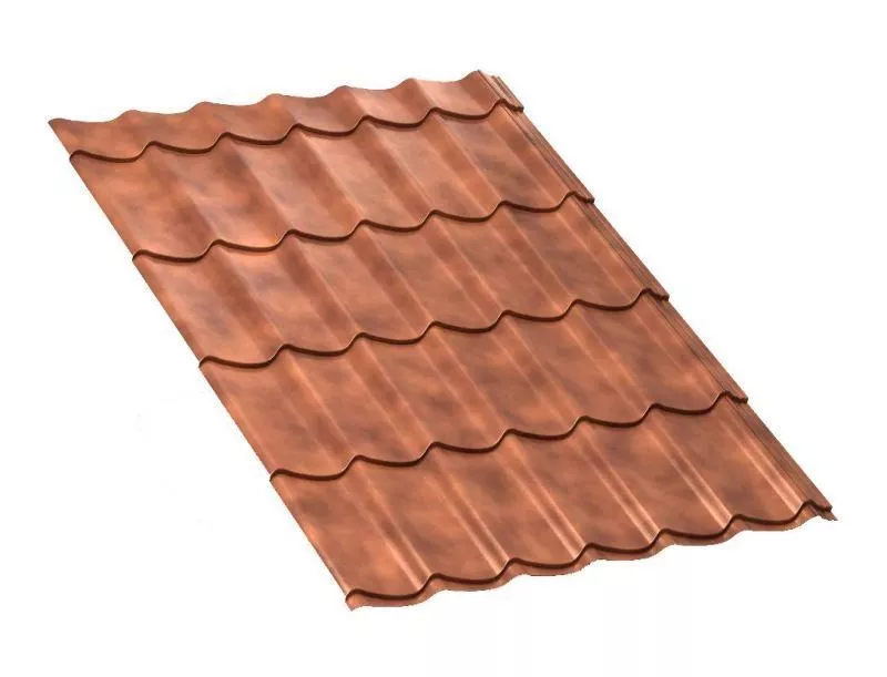 Металлочерепица Ламонтерра-XL CLOUDY 0.5мм Anticato Терракотовый купить в краснодаре