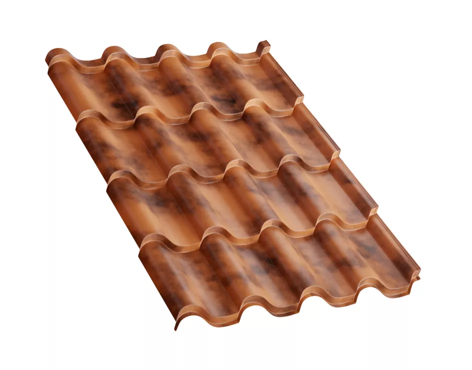 Металлочерепица Монтерроса-SL CLOUDY 0.5 мм Anticato Терракотовый купить в краснодаре