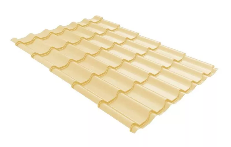 Металлочерепица Grand Line Модерн (Modern) 0,45 Полиэстер RAL 1014 слоновая кость купить в краснодаре
