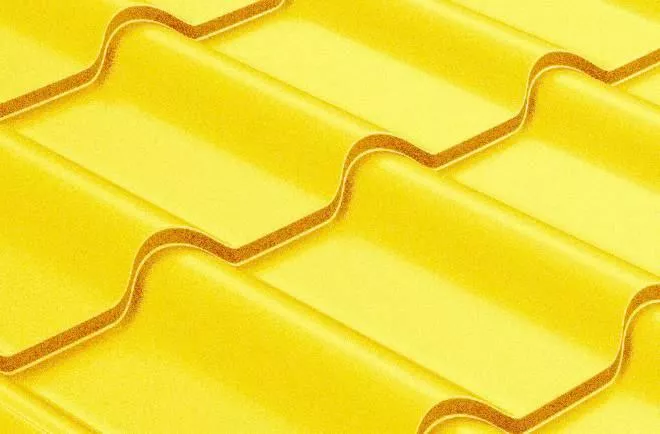 Металлочерепица Grand Line Камея (Kamea) 0,45 Полиэстер RAL 1018 цинково-желтый купить в краснодаре