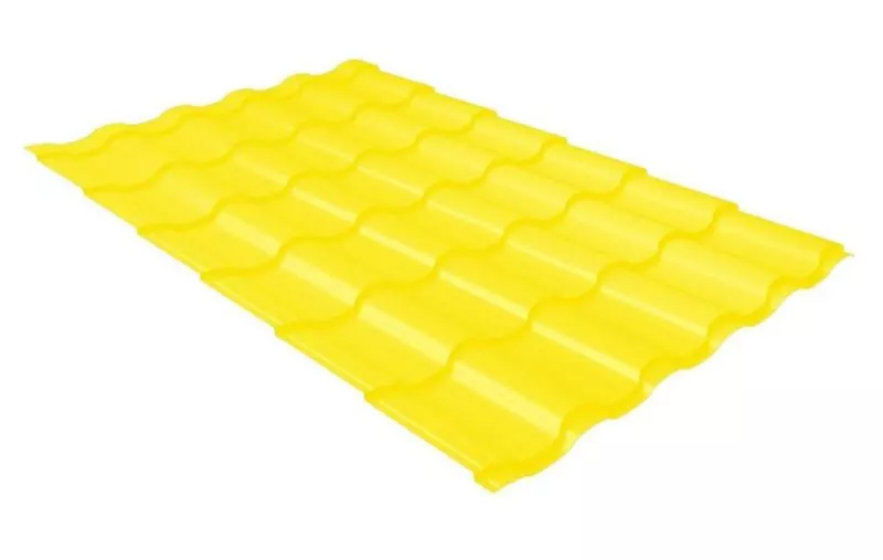 Металлочерепица Grand Line Кредо (Kredo) 0.45 Полиэстер RAL 1018 цинково-желтый купить в краснодаре