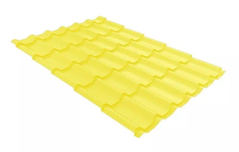 Металлочерепица Grand Line Классик (Classic) Полиэстер 0.45 RAL 1018 цинково-желтый купить в краснодаре