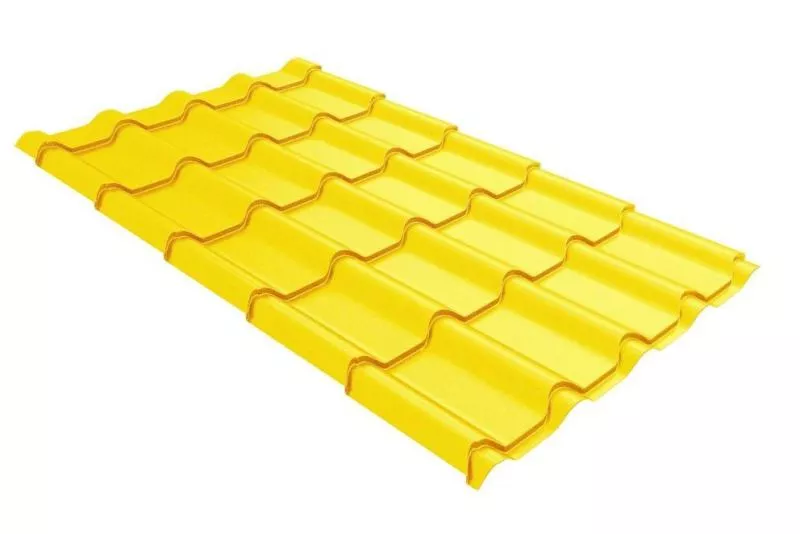 Металлочерепица Grand Line Камея (Kamea) 0,45 Полиэстер RAL 1018 цинково-желтый купить в краснодаре