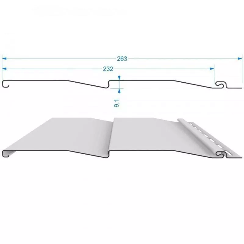 Сайдинг виниловый Docke STANDARD Корабельный брус D4.5D Голубика купить в краснодаре