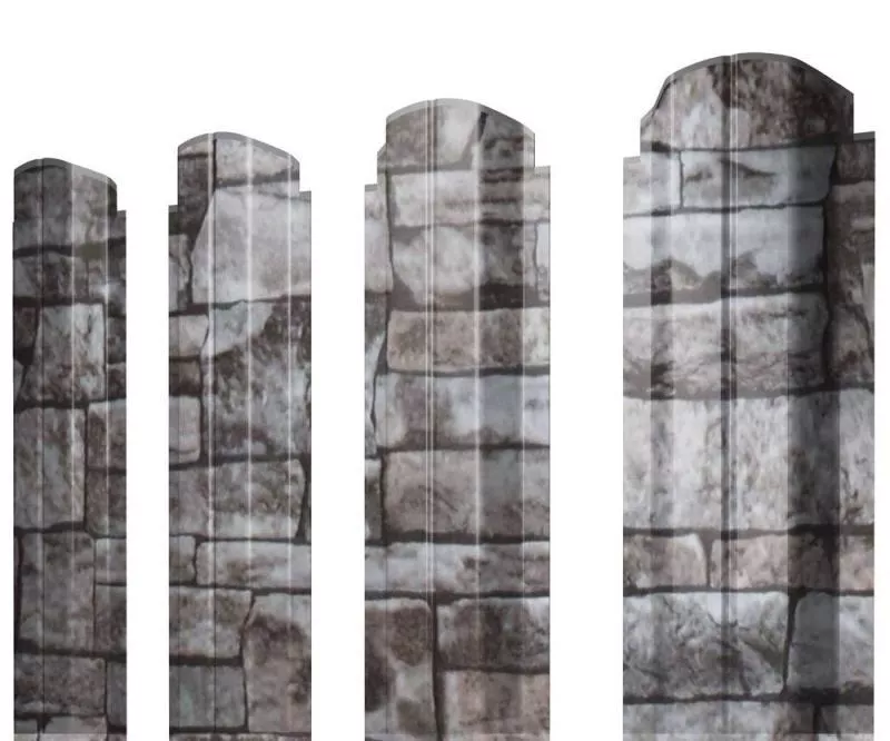 Штакетник Grand Line П-образный А фигурный 0,45 Print Elite Fine Stone Камень купить в краснодаре