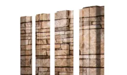 Штакетник Grand Line П-образный А фигурный 0,45 Print Elite Sand Stone Камень песчаник. Артикул: Pobr_Krug_32