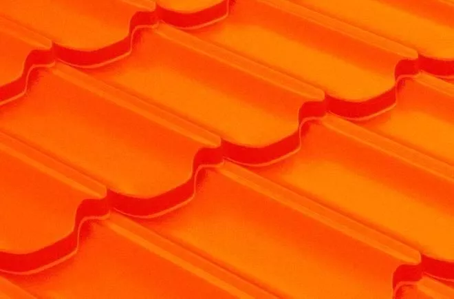 Металлочерепица Grand Line Квинта плюс 3D (Kvinta Plus 3D) 0,45 Полиэстер RAL 2004 оранжевый купить в краснодаре