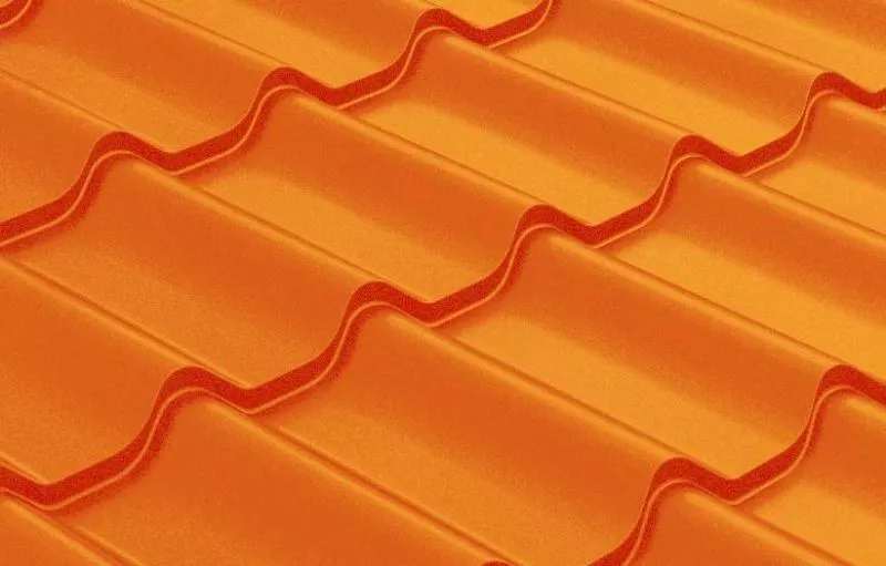 Металлочерепица Grand Line Модерн (Modern) 0,45 Полиэстер RAL 2004 оранжевый купить в краснодаре