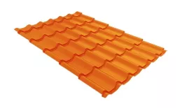 Металлочерепица Grand Line Классик (Classic) Полиэстер 0.45 RAL 2004 оранжевый. Артикул: GrandLineM11-1-2004