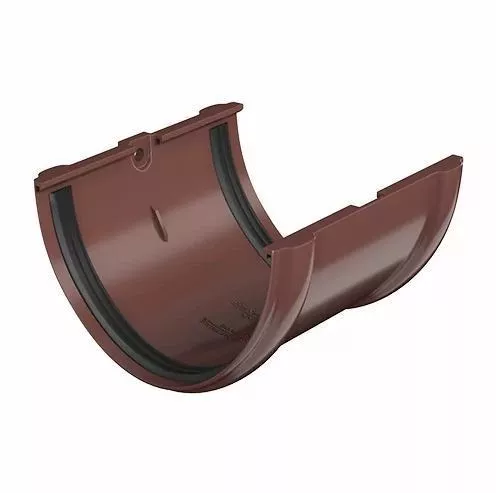 Соединитель желоба ТЕХНОНИКОЛЬ Verat ПВХ 125х82 Коричневый купить в краснодаре