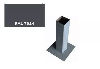 Столб для забора 2000мм, с приваренной пластиной 120Х120. RAL 7024 Графитовый серый купить в краснодаре