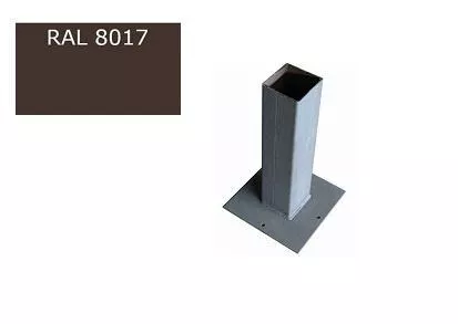 Столб для забора 2000мм, с приваренной пластиной 120Х120. RAL 8017 Коричневый купить в краснодаре