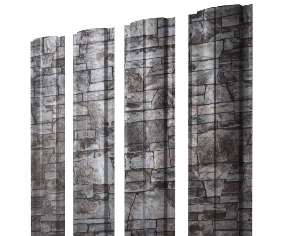 Штакетник Круглый с прямым резом 0,45 Print Elite Fine Stone TwinColor купить в краснодаре