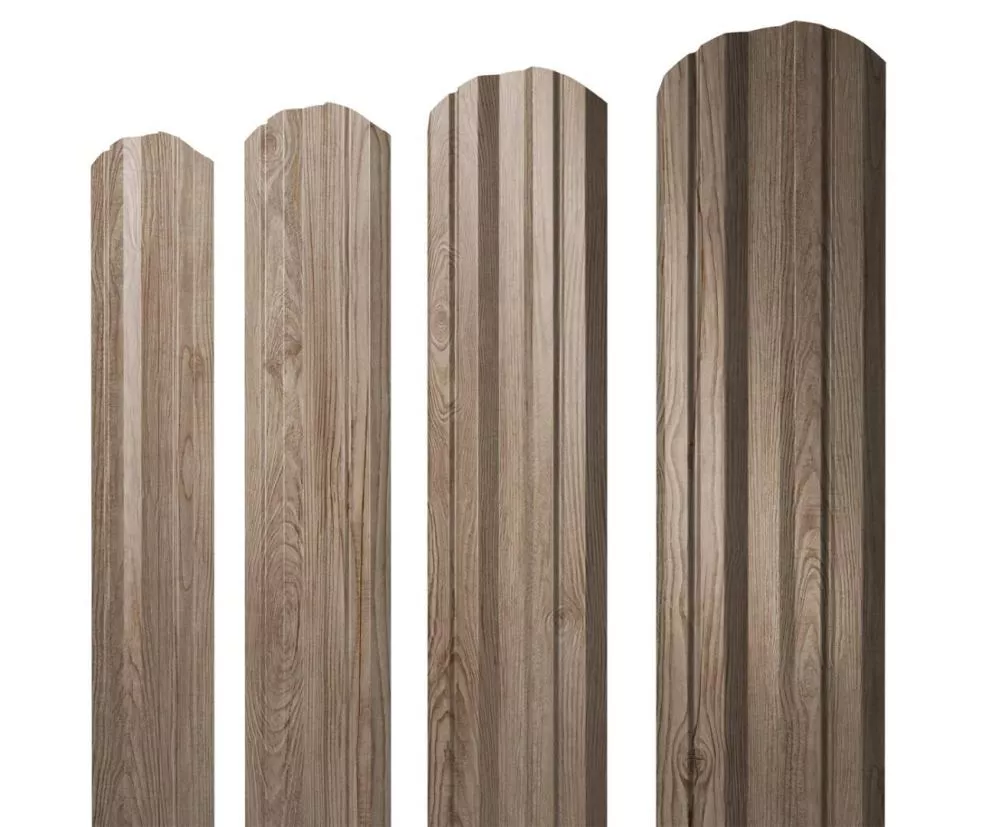 Штакетник Круглый с прямым резом 0,45 Print Elite White Wood TwinColor купить в краснодаре