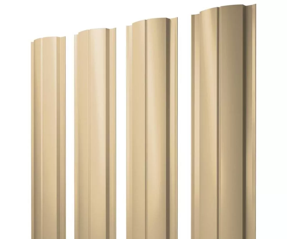 Штакетник Полукруглый Slim фигурный 0,4 PE RAL 1014 слоновая кость купить в краснодаре