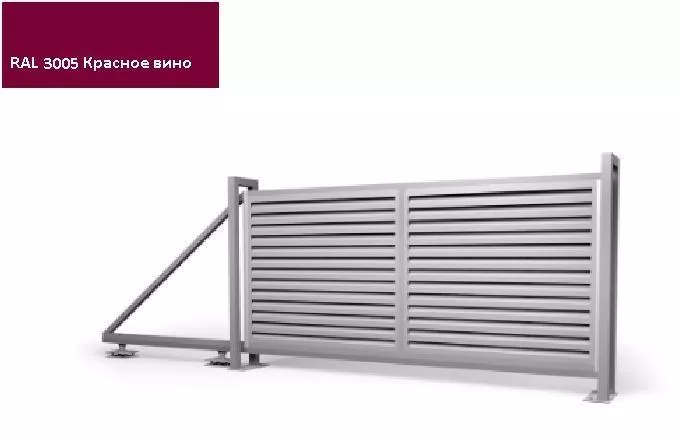 Ворота откатные Жалюзи 2,0х4,5 RAL 3005 Красное вино без заполнения GL купить в краснодаре