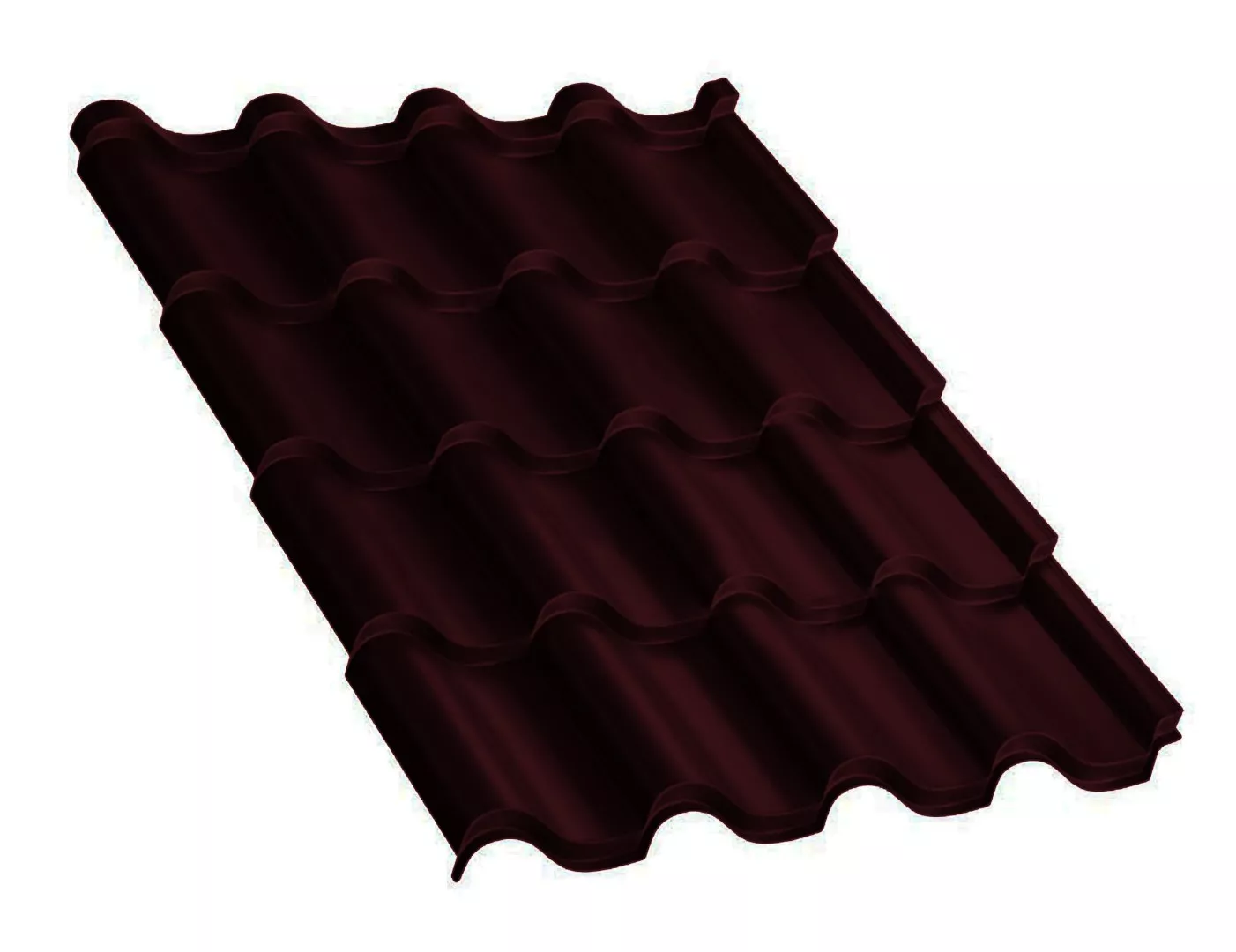 Металлочерепица Монтерроса-XL VikingMP E 0.5 мм RAL 3005 Красное вино купить в краснодаре