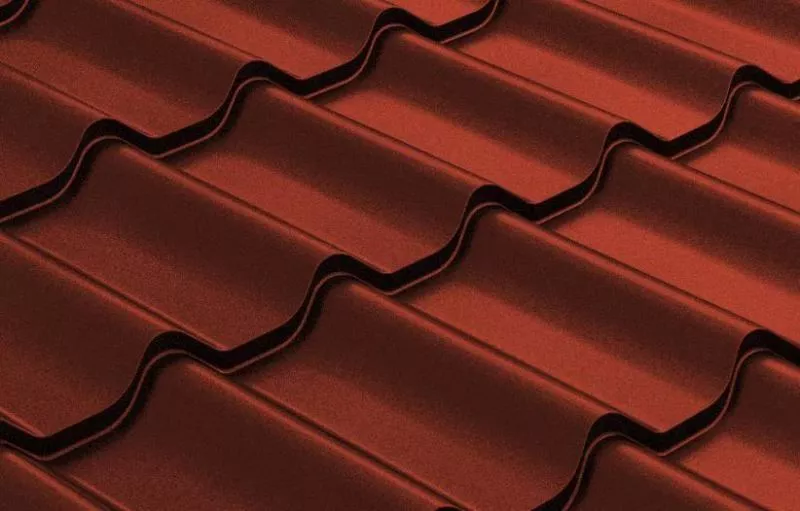 Металлочерепица Grand Line Модерн (Modern) 0,45 Полиэстер RAL 3011 коричнево-красный купить в краснодаре