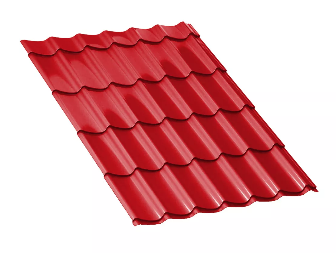 Металлочерепица Ламонтерра-Х Полиэстер 0.45 мм RAL 3020 Красный насыщенный купить в краснодаре