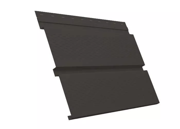 Софит металл с перфорацией Grand Line Квадро брус Satin Мatt 0,5 мм RR 32 темно-коричневый купить в краснодаре