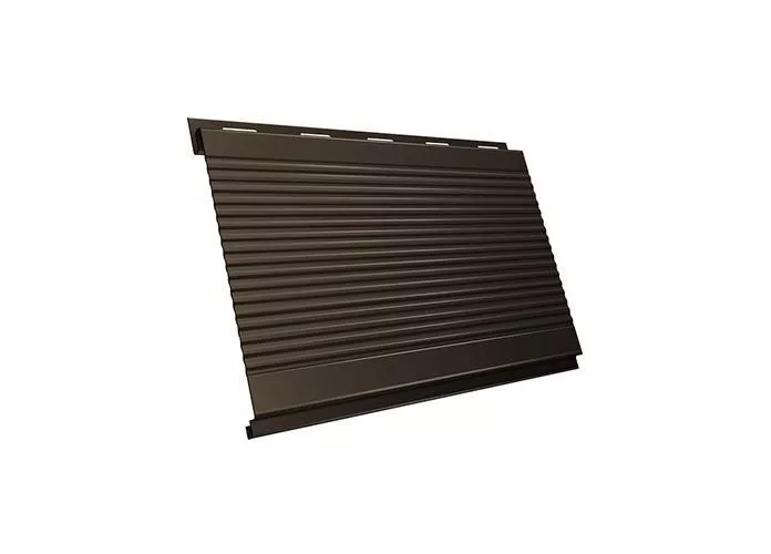 Металлический сайдинг Grand Line Вертикаль Гофр GreenCoat Pural Matt RAL 8019 Темно-коричневый купить в краснодаре