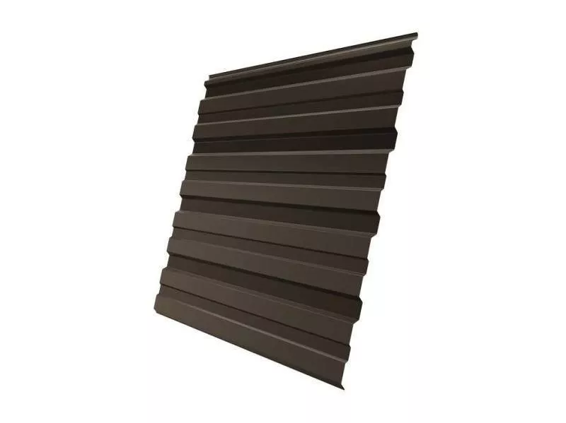 Профнастил Grand Line С10 R GreenCoat Pural Matt 0,5 мм RAL 8019 Темно-коричневый купить в краснодаре