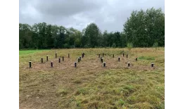 Комплект фундамента на сваях d108х2500мм для дома 8х10м, с уголком и оголовками. Артикул: 30019