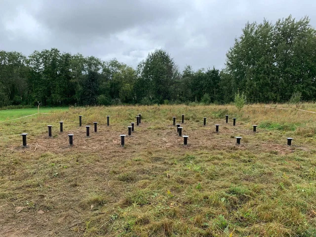 Комплект фундамента на сваях d108х2500мм для дома 8х10м, с уголком и оголовками купить в краснодаре