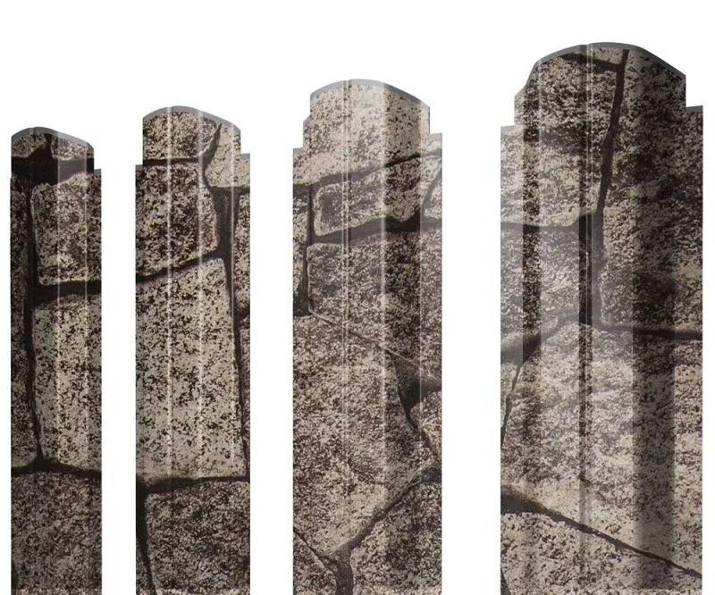 Штакетник Полукруглый Slim фигурный 0,45 Print Elite King Stone TwinColor купить в краснодаре