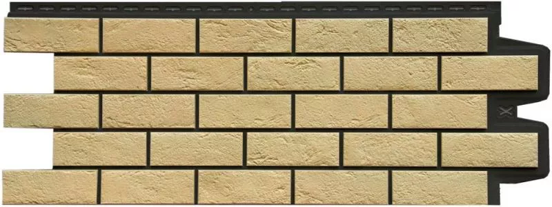 Фасадные панели GRAND LINE Коллекция Состаренный Кирпич Design Plus Ваниль с черным швом купить в краснодаре