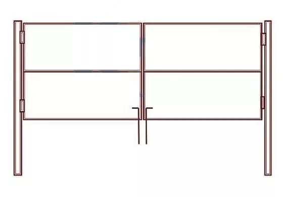 Ворота распашные, без наполнения проф труба 40х20 Ш-3000 В-1500 столб d51/2500мм грунт корич купить в краснодаре