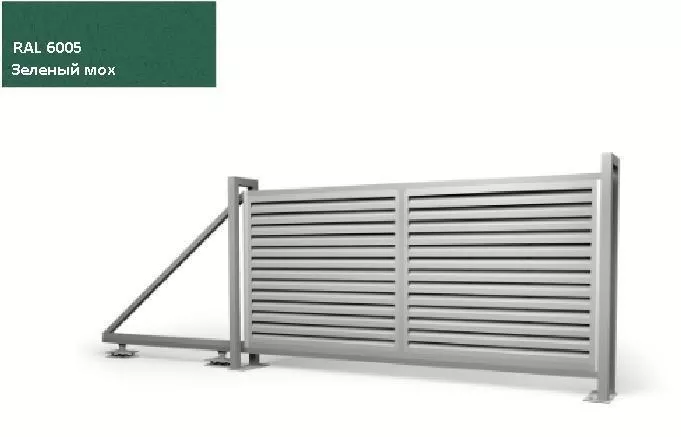 Ворота откатные Жалюзи 2,0х4,5 RAL 6005 Зеленый мох без заполнения GL купить в краснодаре