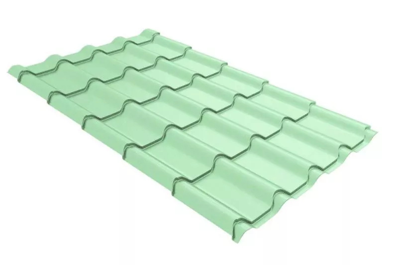 Металлочерепица Grand Line Камея (Kamea) 0,45 Полиэстер RAL 6019 бело-зеленый купить в краснодаре