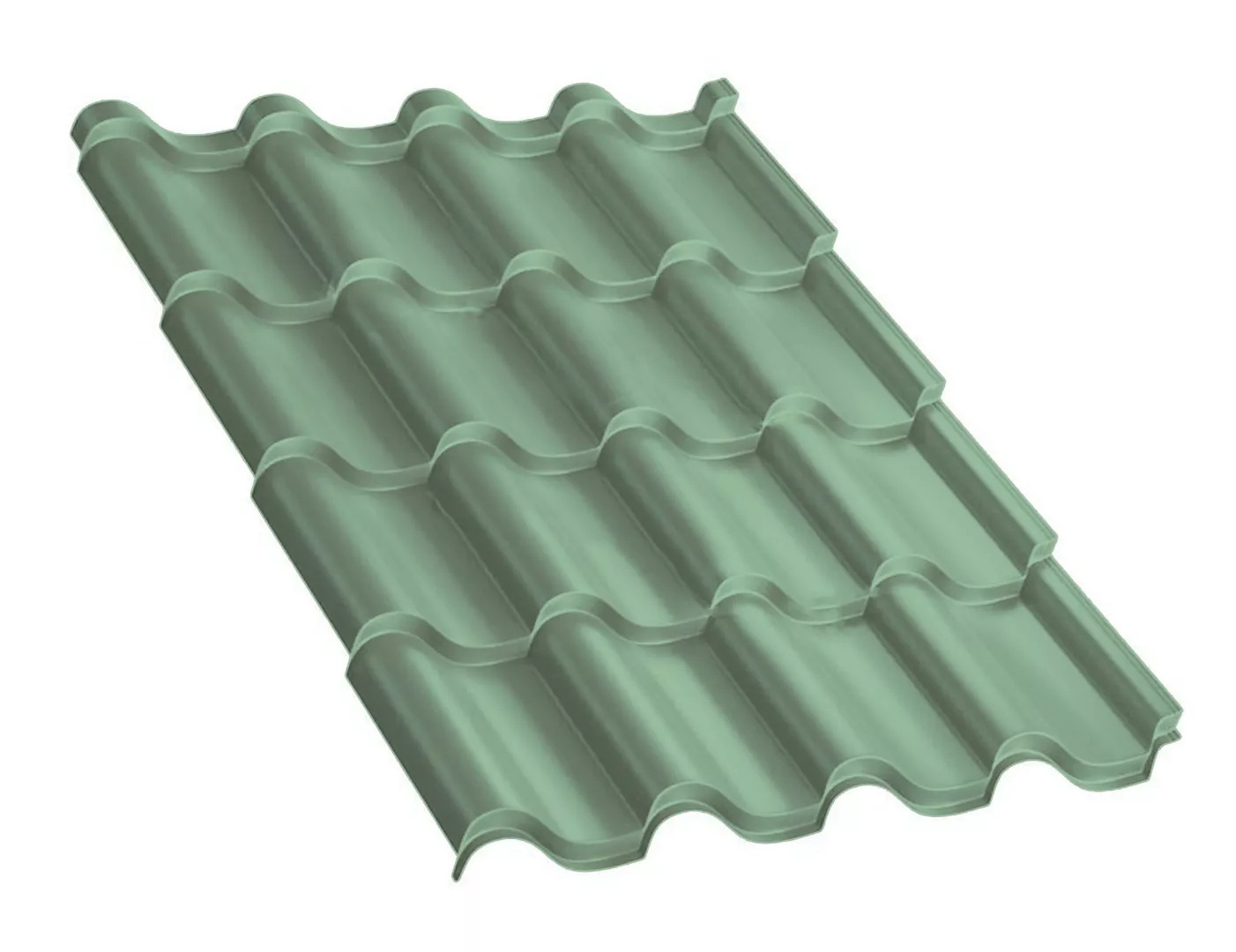 Металлочерепица Монтерроса-SL NormanMP 0.5 мм RAL 6019 Бело-зеленый купить в краснодаре