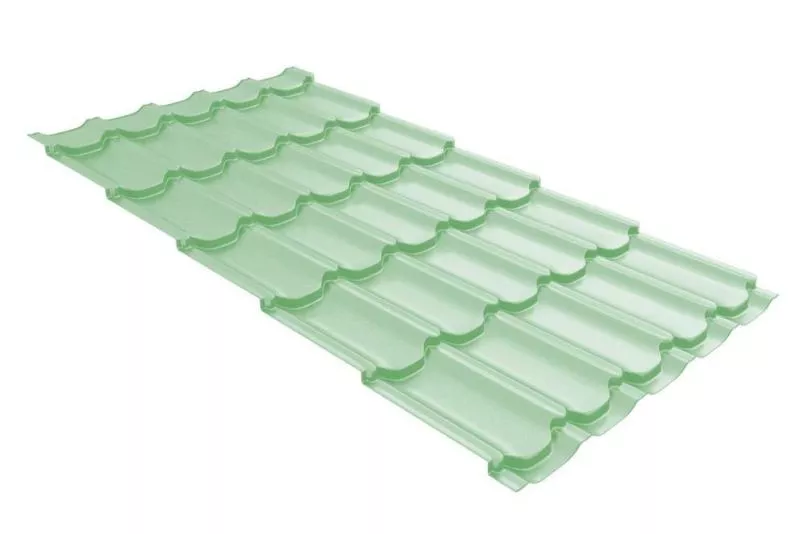 Металлочерепица Grand Line Квинта плюс (Kvinta Plus) 0,45 Полиэстер RAL 6019 бело-зеленый купить в краснодаре