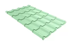 Металлочерепица Grand Line Камея (Kamea) 0,45 Полиэстер RAL 6019 бело-зеленый. Артикул: GrandLineM39-1-6019