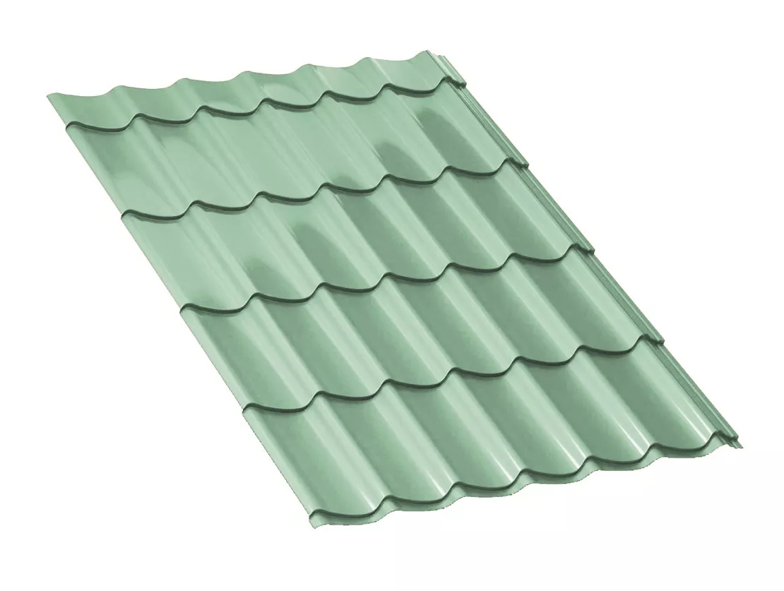 Металлочерепица Ламонтерра Полиэстер 0.45 мм RAL 6019 Бело-зеленый купить в краснодаре