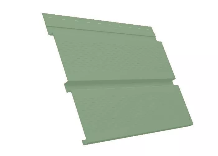 Софит металл с перфорацией GL Квадро брус PE 0,45 мм RAL 6019 бело-зеленый купить в краснодаре