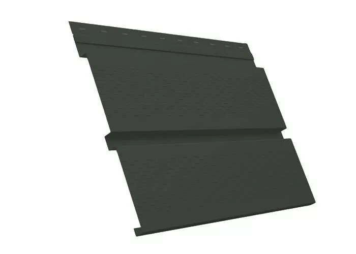Софит металл с перфорацией Grand Line Квадро брус GreenCoat Pural Matt BT 0,5 мм RR11 темно-оливковый купить в краснодаре