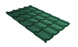 Металлочерепица GL Камея (Kamea) 0,5 GreenCoat Pural Matt RR 11 темно-зеленый. Артикул: GrandLineM46-2-11