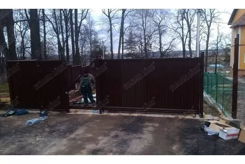 Ворота откатные Estet 2,0х3,5 RAL 8017 GL купить в краснодаре