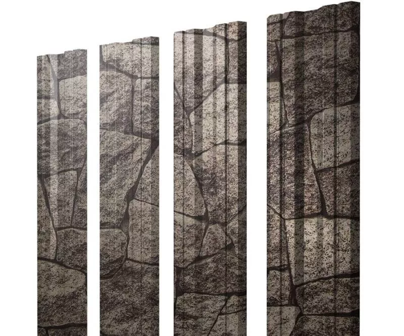 Штакетник Полукруглый Slim с прямым резом 0,45 Print Elite King Stone TwinColor купить в краснодаре