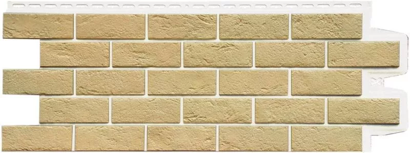 Фасадные панели GRAND LINE Коллекция Состаренный Кирпич Design Plus Ваниль с белым швом купить в краснодаре