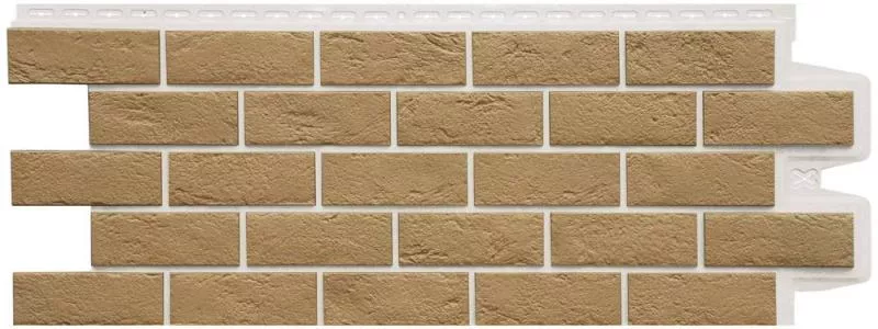 Фасадные панели GRAND LINE Коллекция Состаренный Кирпич Design Plus Солома с белым швом купить в краснодаре