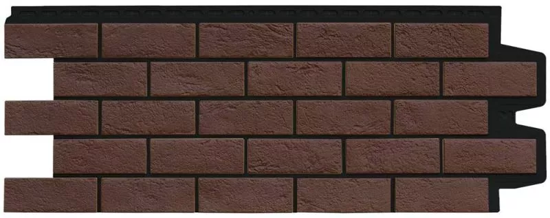 Фасадные панели GRAND LINE Коллекция Состаренный Кирпич Design Plus Каштан с черным швом купить в краснодаре