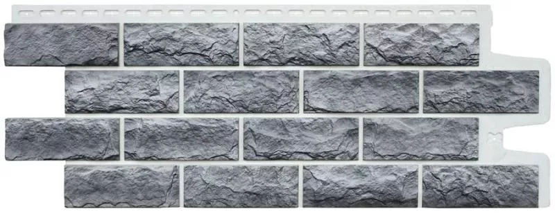 Фасадные панели Grand Line Колотый камень Design Plus гранит с белым швом купить в краснодаре