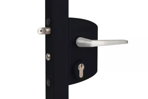 Замок LAKQ 6060 U2L корпус металлический, с ручками из алюминия, черный RAL 9005 GL купить в краснодаре