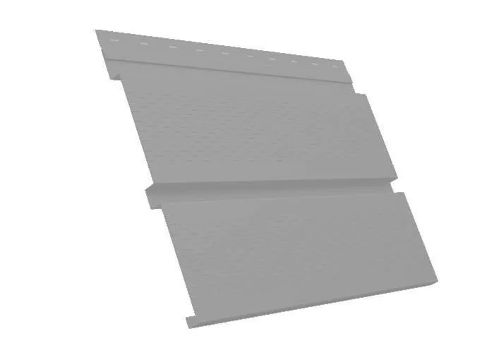 Софит металл с перфорацией Grand Line Квадро брус Satin 0,5 мм RAL 9006 бело-алюминиевый купить в краснодаре